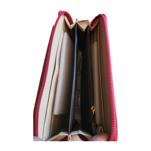 Boutique 3Pcs Handbags Set (NEW) Purse Crossbody & Wallet Vibrant Red - Picture 7 of 8